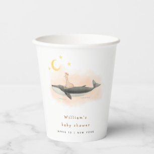 Gender Neutral Vintage Whale & Duck Baby Shower Paper Cups