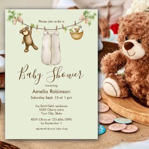 Gender Neutral Watercolor Boho Baby Shower  Invitation