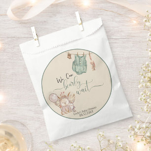 Gender Neutral We Can Bearly Wait Baby Shower Favour Bag