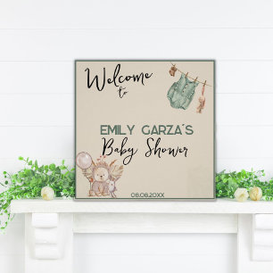 Gender Neutral We can Bearly Wait Baby Shower Sign