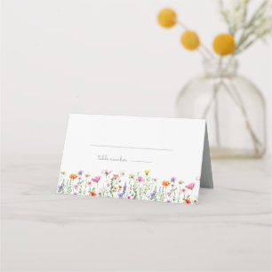 Gender Neutral Wildflower Baby Shower Place Card