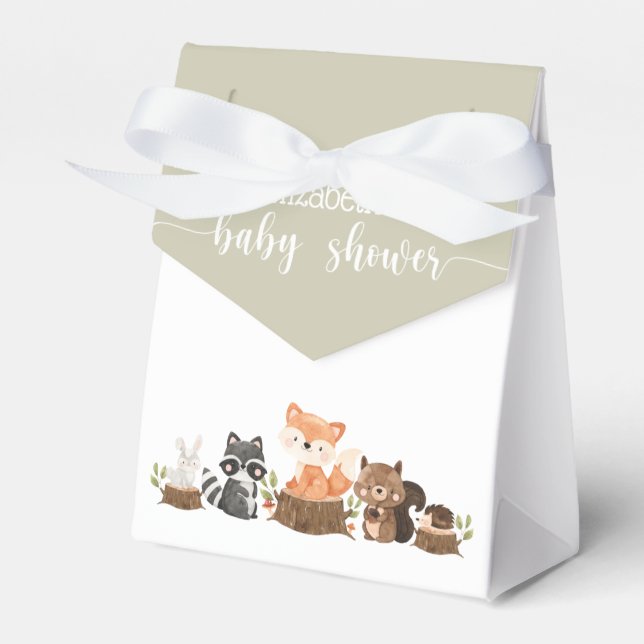 Gender Neutral Woodland Animal Baby Shower Favour  Favor Box (Front Side)