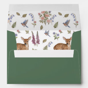 Gender Neutral Woodland Deer Fawn Baby Shower Envelope