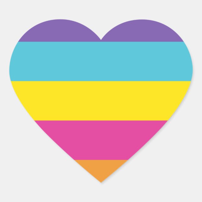 Gender Nonbinary Pride Flag Heart Sticker (Front)
