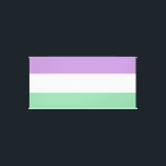 Gender Queer Flag Art Canvas Print<br><div class="desc">Gender Queer Wall Art. Purple,  white and green flag.</div>