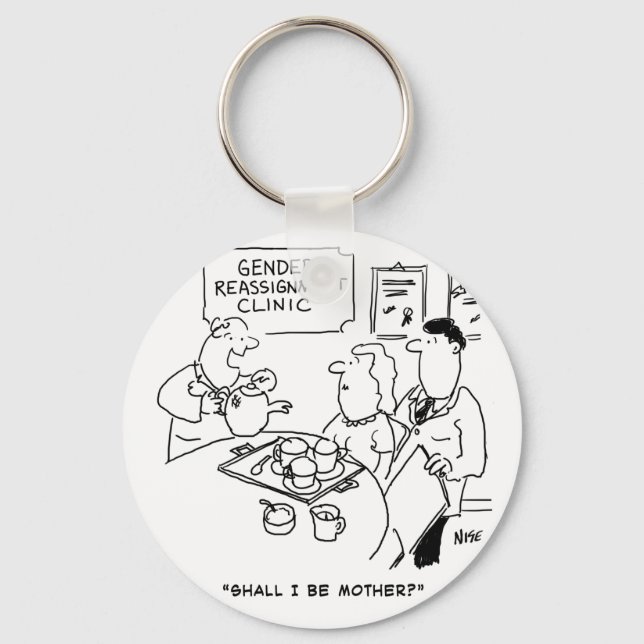 Gender Reassignment Clinic Cartoon Keychain (Front)