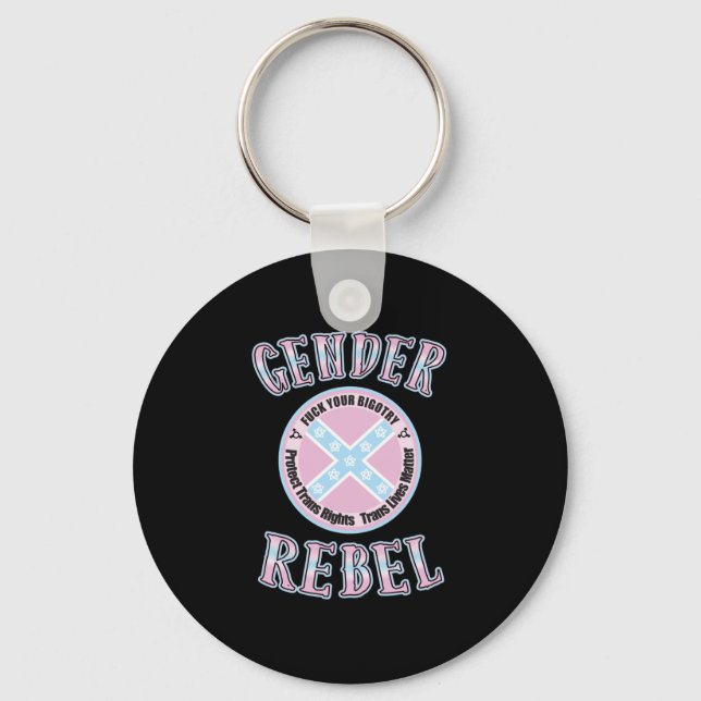 Gender Rebel Sticker  Keychain (Front)