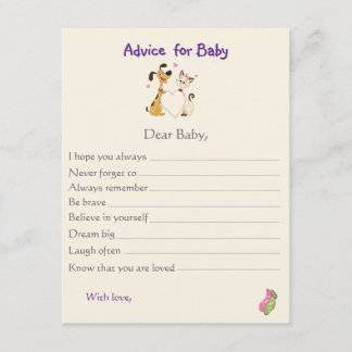 Gender Reveal Advice for Baby Card