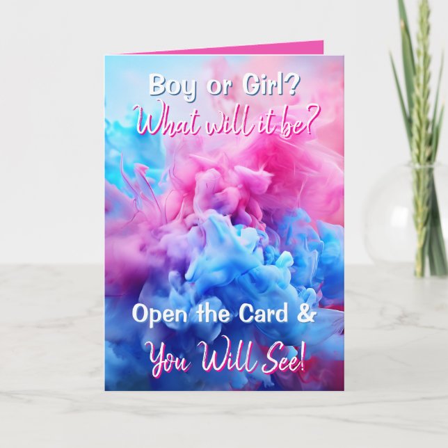 Gender Reveal | African-American Baby Girl Inside Card (Front)