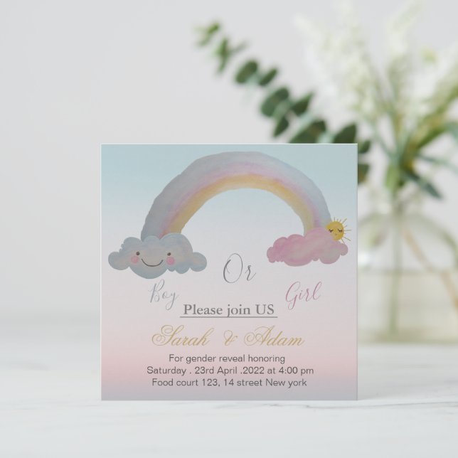 Gender Reveal and baby shower Invitation (Standing Front)