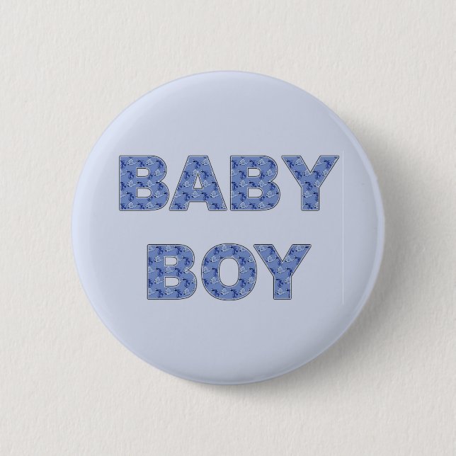Gender Reveal Baby Boy Team 2 Inch Round Button (Front)