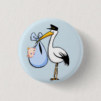 Gender Reveal Baby Boy White Stork Blue Cloth