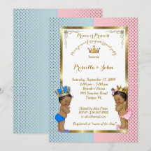 Gender Reveal Baby Shower, blue, pink, gold 2