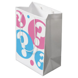 Gender reveal baby shower boy girl question mark medium gift bag