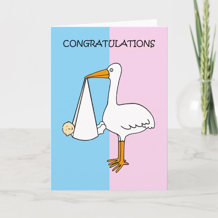 Gender Reveal Baby Shower Congratulations. Card | Zazzle.ca