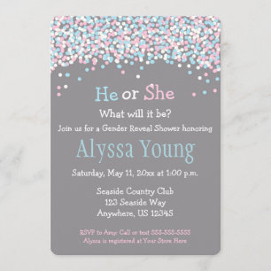 Gender Reveal Baby Shower Invite