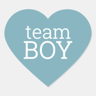 Gender Reveal Baby Shower - Team Blue Boy Heart Sticker