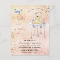 Gender reveal baby shower teddy bear boy girl