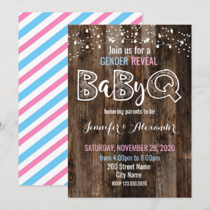Gender Reveal BaByQ Invitation