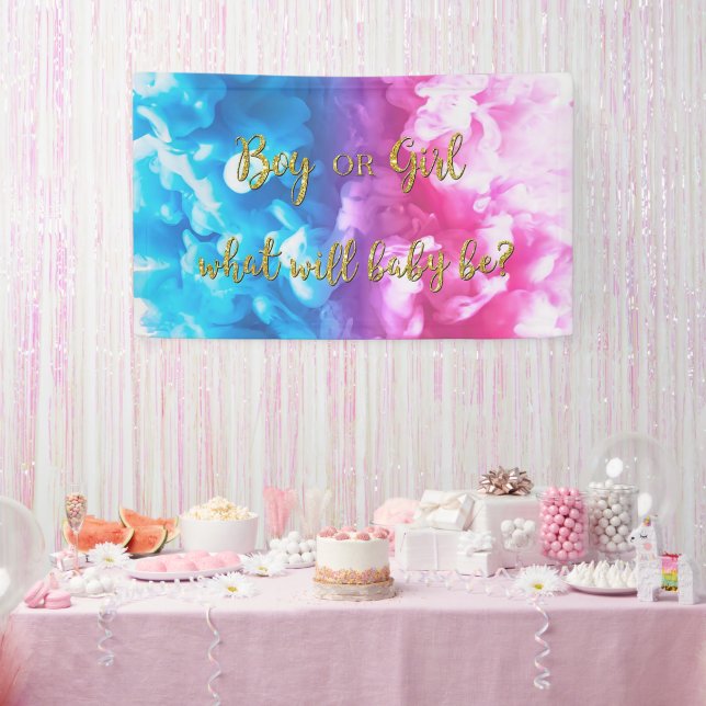 Gender Reveal Backdrop Boy or Girl Party Decoratio Banner (Party)