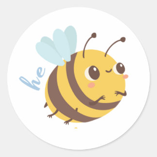 Gender Reveal Bee Vote Boy Round Sticker