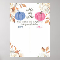 Gender Reveal Blush Pink and Navy Voting Board