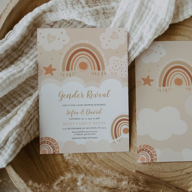 Gender Reveal Boho Rainbow Invitation (Creator Uploaded)