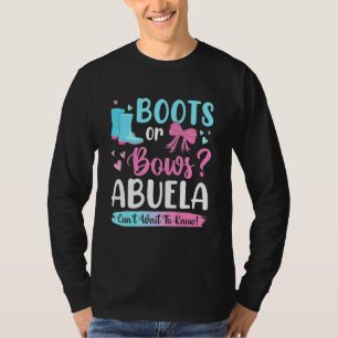 Gender Reveal Boots Or Bows Abuela Matching Baby P T-Shirt