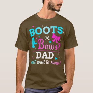 Gender reveal boots or bows dad matching baby part T-Shirt