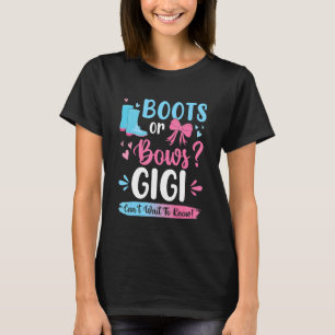 Gender Reveal Boots Or Bows Gigi Matching Baby Par T-Shirt