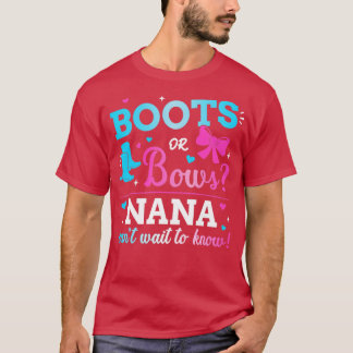 Gender reveal boots or bows nana matching baby par T-Shirt