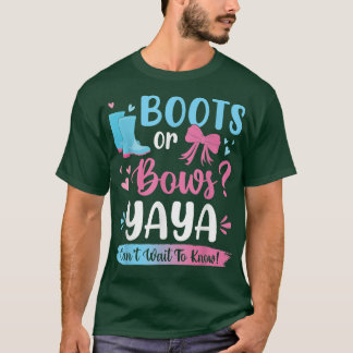 Gender reveal boots or bows Yaya matching baby par T-Shirt