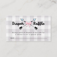 Gender Reveal Bows or Arrows Diaper Raffle Ticket 