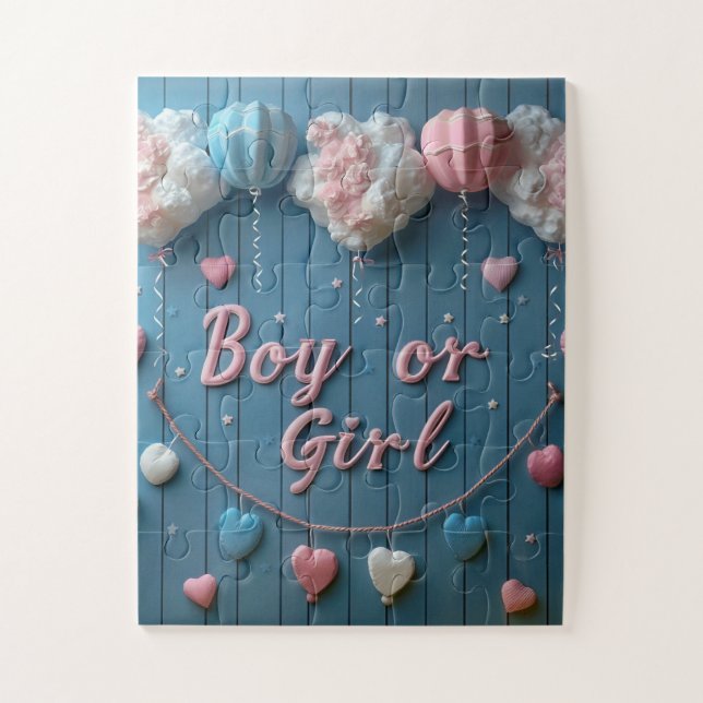 Gender Reveal Boy or Girl Jigsaw Puzzle (Vertical)