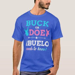 Gender reveal buck or doe abuelo matching baby par T-Shirt