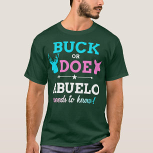 Gender reveal buck or doe abuelo matching baby par T-Shirt