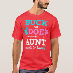 Gender reveal buck or doe aunt matching baby party T-Shirt