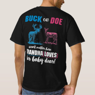 Gender Reveal Buck or Doe Party Grandma T-Shirt