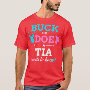 Gender reveal buck or doe tia matching baby party T-Shirt