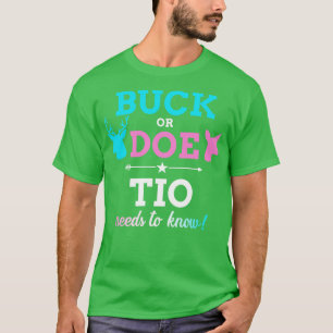 Gender reveal buck or doe tio matching baby party T-Shirt