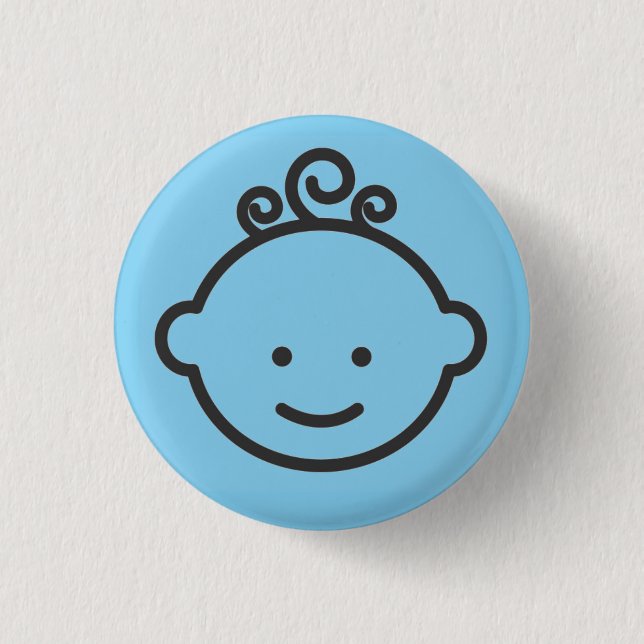Gender Reveal Button: BLUE ||| Vecteezy.com 1 Inch Round Button (Front)