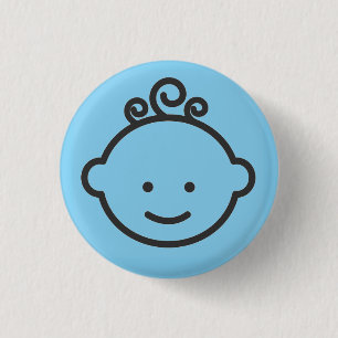 Gender Reveal Button: BLUE Vecteezy.com 1 Inch Round Button