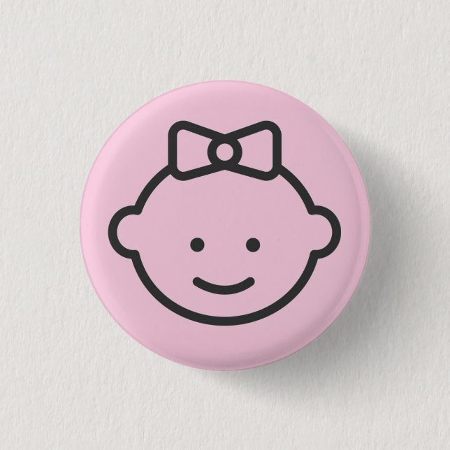 Gender Reveal Button: PINK ||| Vecteezy.com 1 Inch Round Button (Front)
