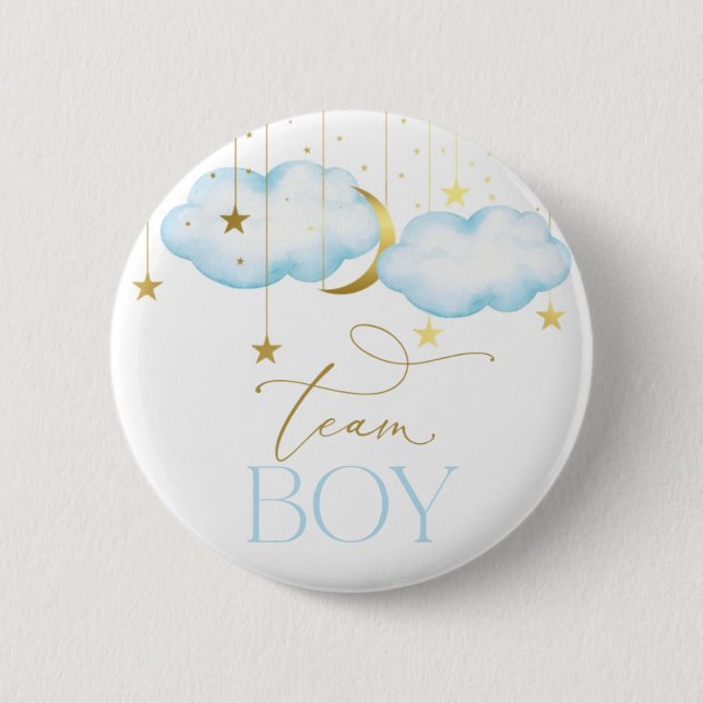 Gender Reveal Button, Team Boy Blue Button (Front)