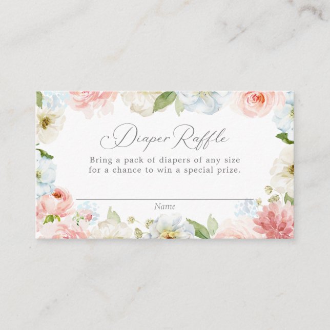 Gender Reveal Diaper Raffle Ticket Enclosure Card (Front)