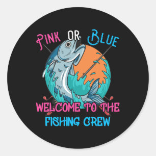 Gender Reveal Fishing Design For A Fishermen Classic Round Sticker