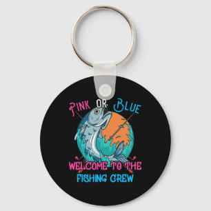 Gender Reveal Fishing Design For A Fishermen Keychain