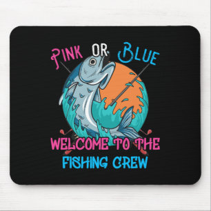 Gender Reveal Fishing Design For A Fishermen Mouse Pad