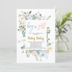 Gender Reveal floral Invitation