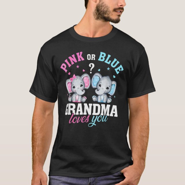 Gender Reveal For Grandma Elephant Baby T-Shirt (Front)